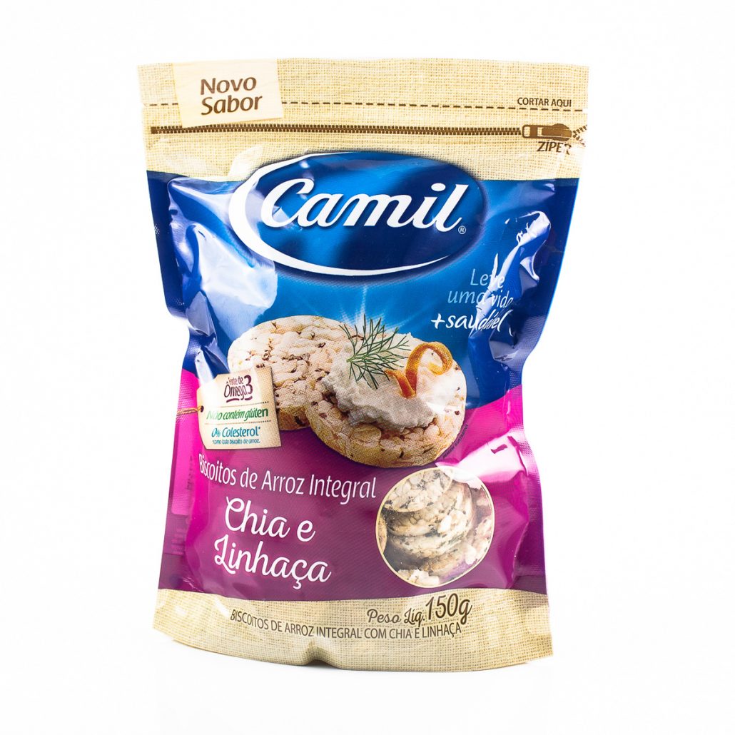 Biscoito De Arroz Integral C/ Linhaça E Chia Camil (150g) – Orgânicos ...