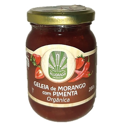 Geleia de Morango com Pimenta ORGÂNICA Alvorada (280g) – Orgânicos